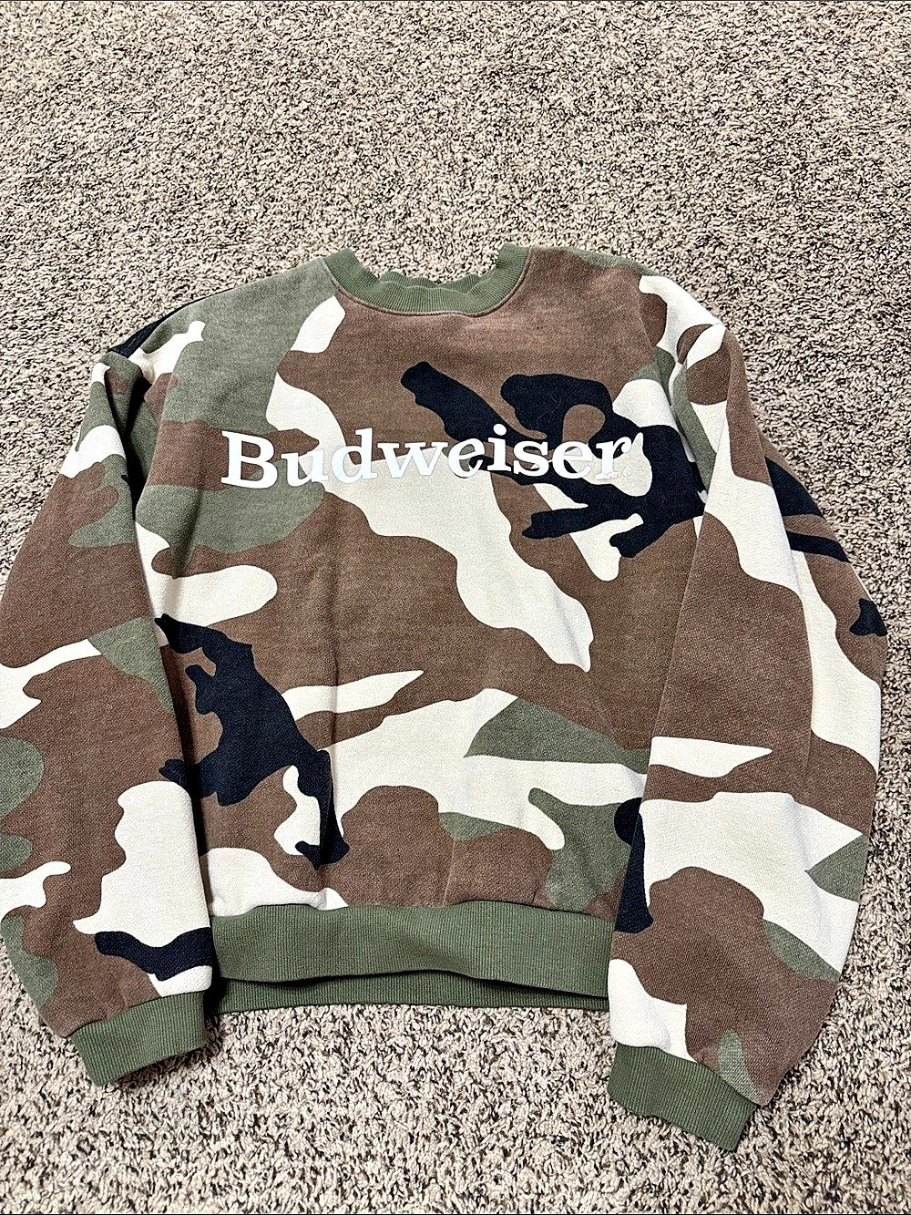 Budweiser Camo Crew Neck Sweatshirt